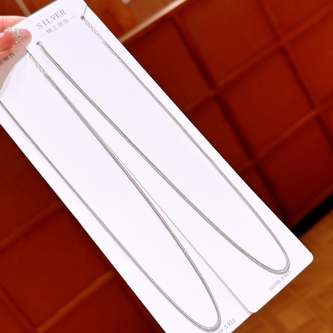 S925 Sterling Silver Necklace Elegant Office Gold