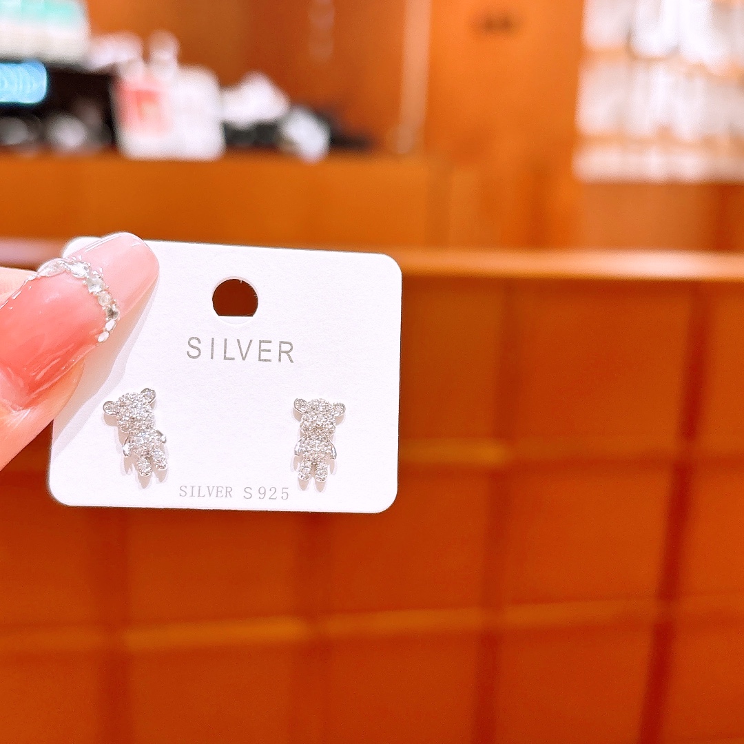 S925 Sterling Silver Earrings Romantic Mother's Day Silver