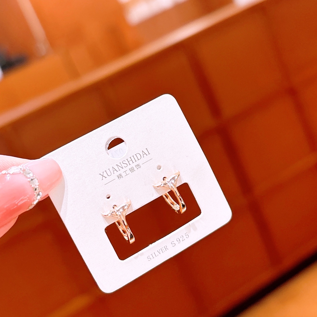 925 Silver Ear Cuffs Minimalist Graduation Silver