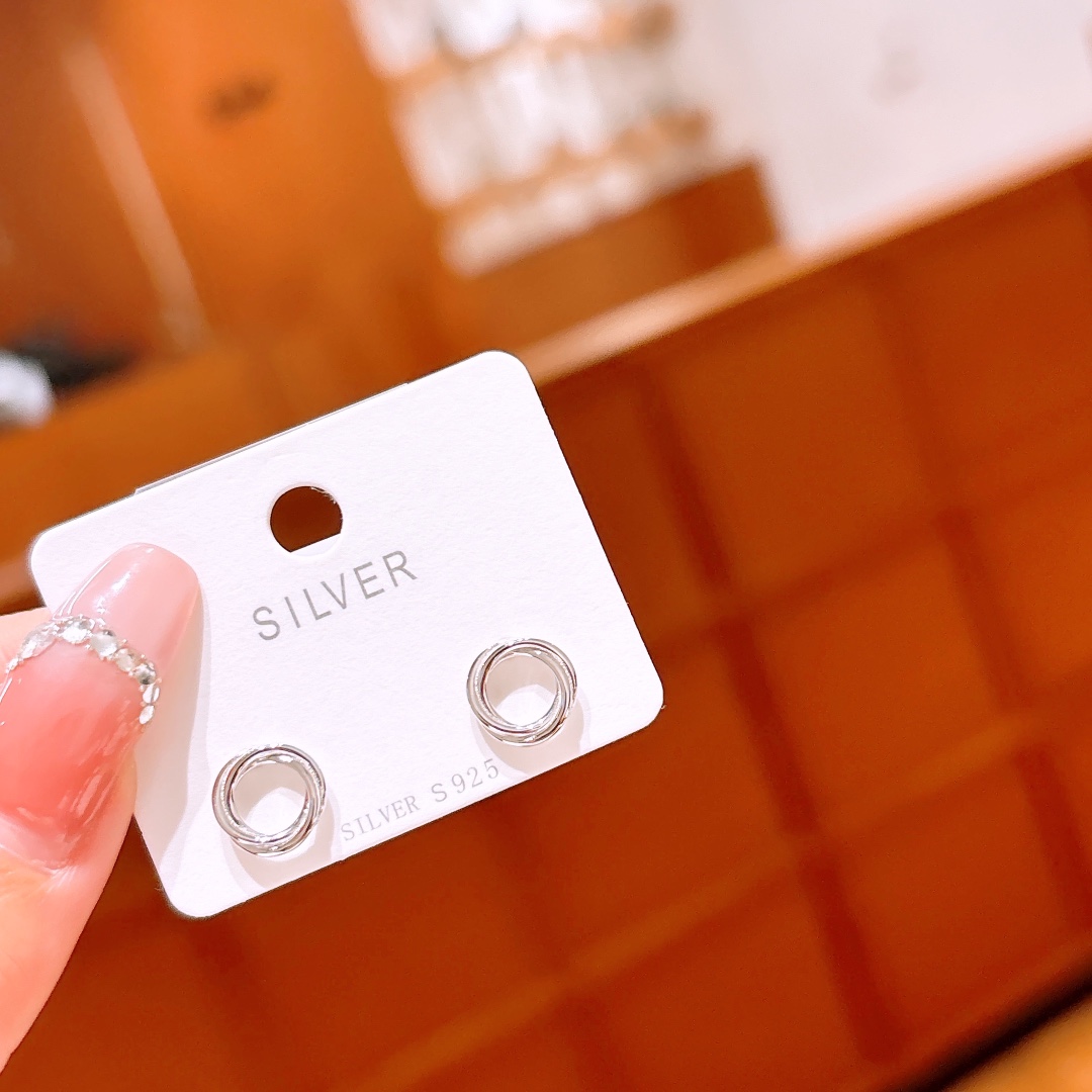 Hypoallergenic Silver Earrings Ins Style Everyday Wear Gold