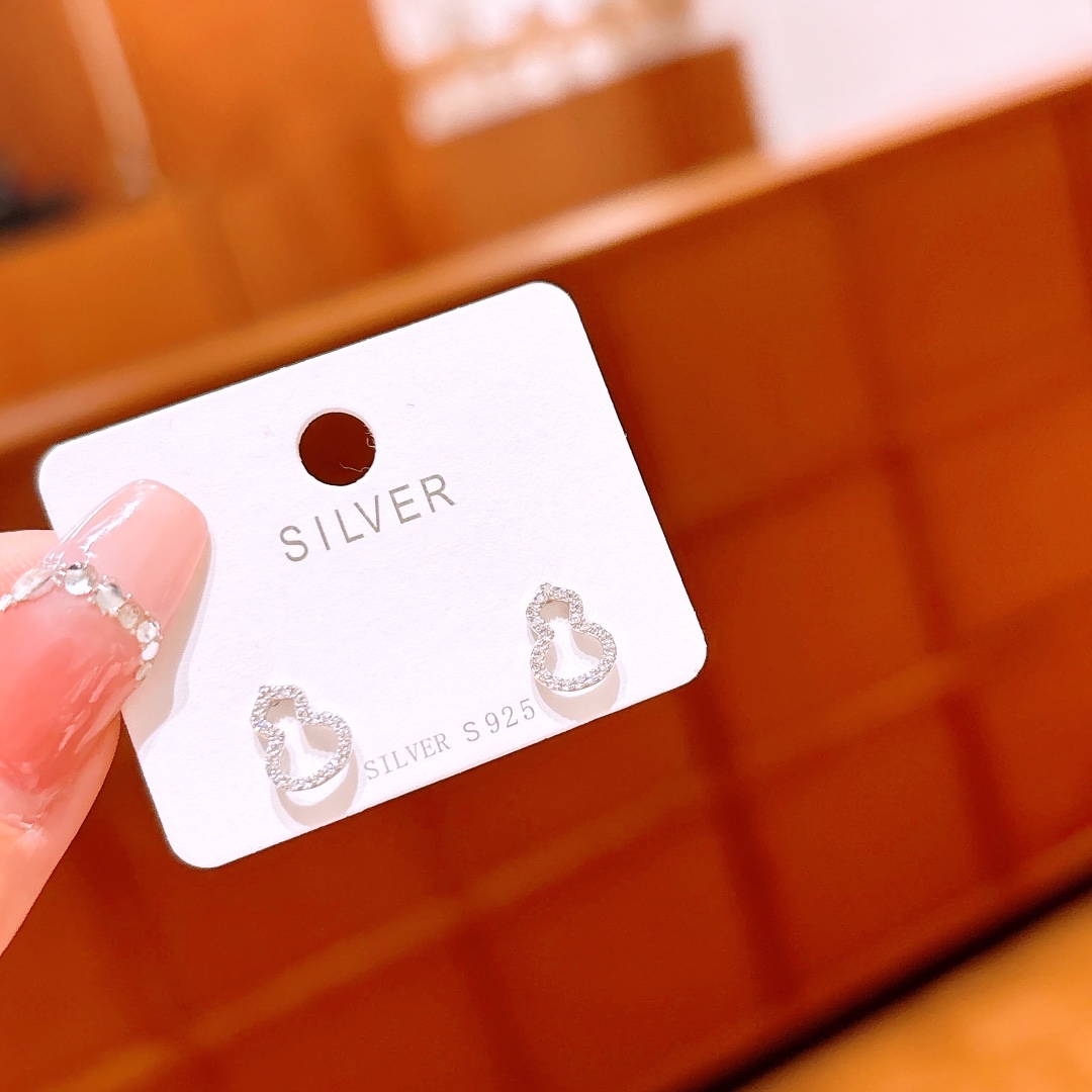 Solid Silver Earrings Sweet & Cool Annual Party Silver