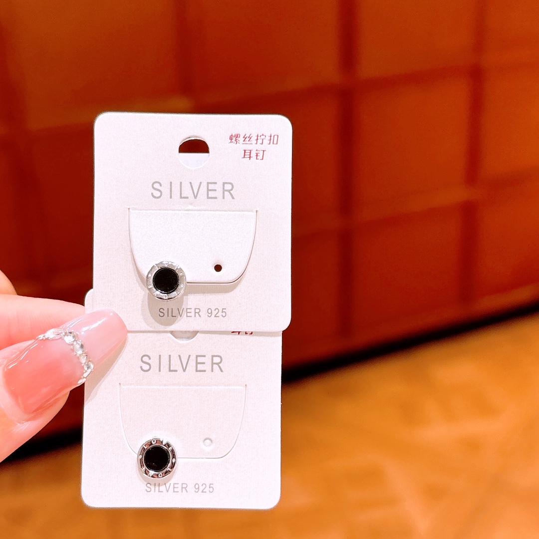 Fine Silver Screw-back Studs Sweet Mother's Day Gold