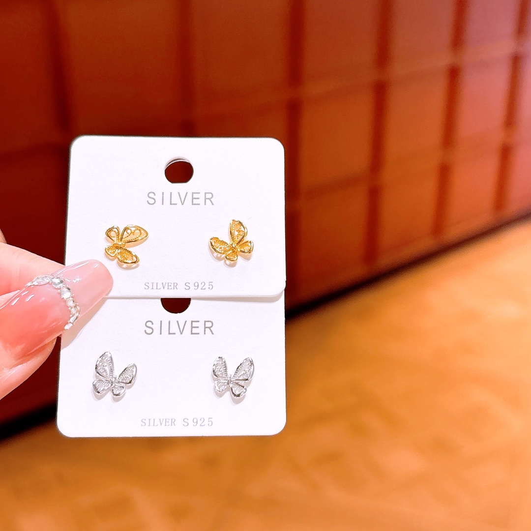 S925 Sterling Silver Earrings Artistic Teacher's Day Gold