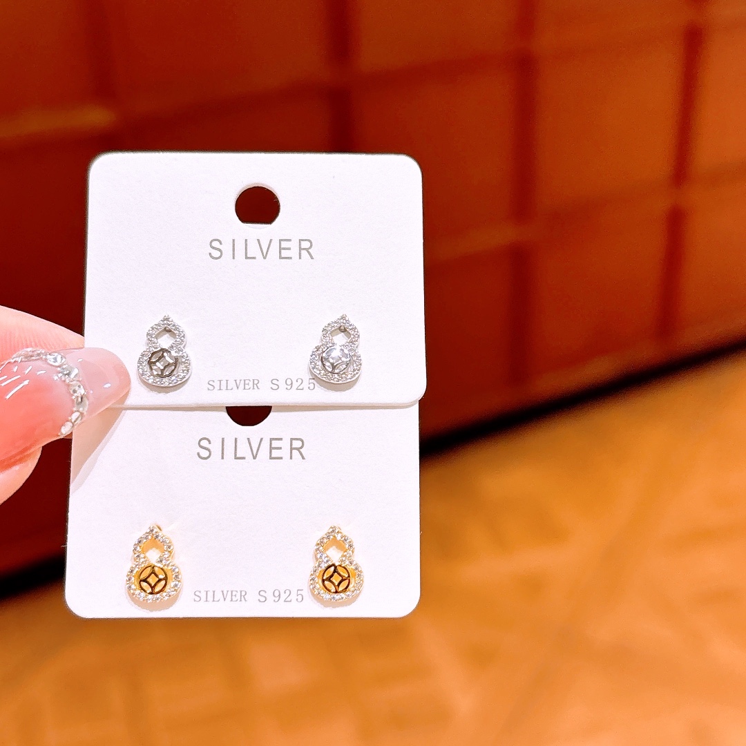 Nickelfreies Silber Ohrringe Instagram-Stil Heiratsantrag Silber