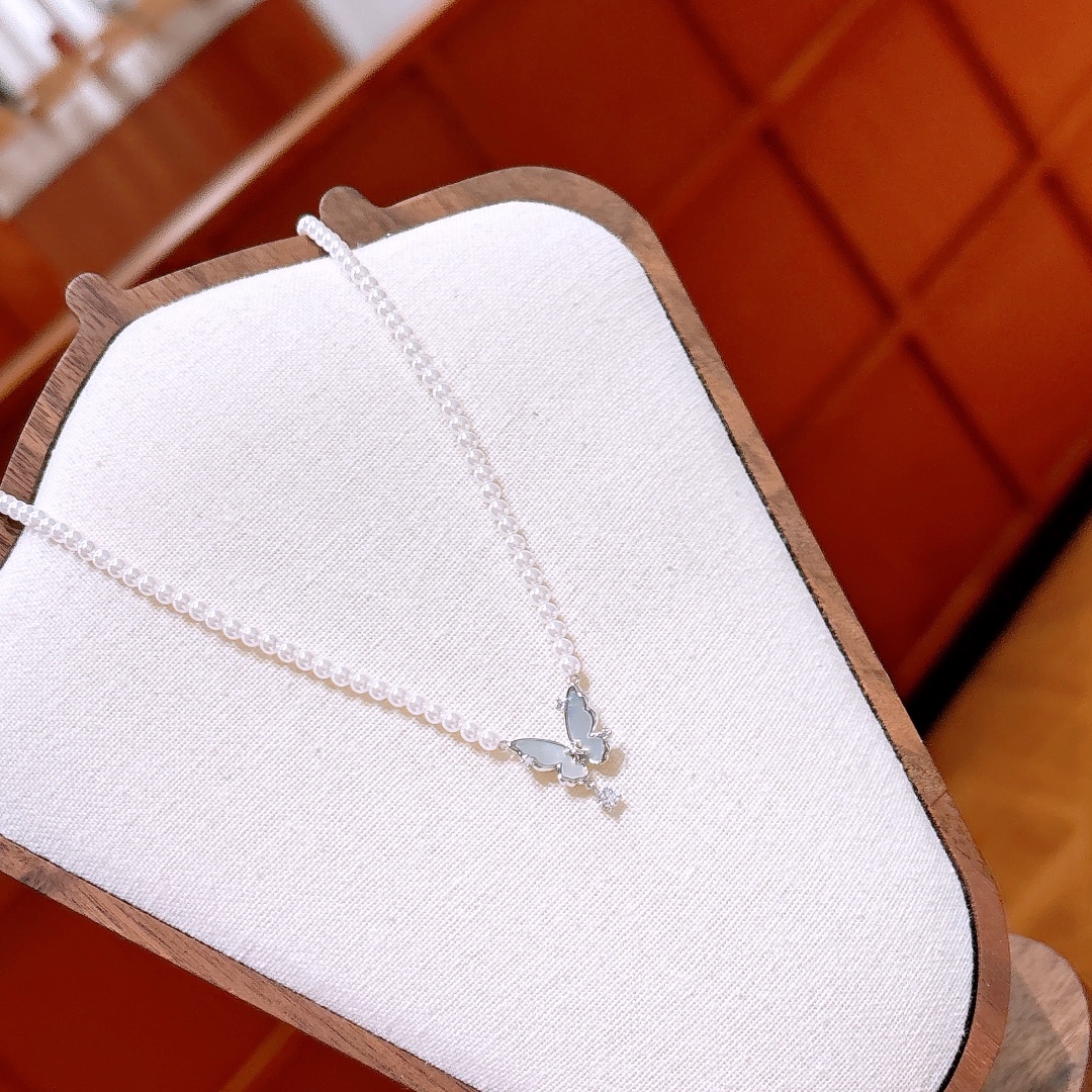 High Polish Silver Necklace Korean Style Mother's Day Gold