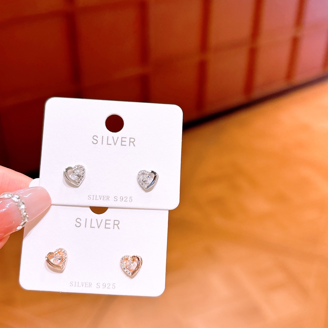 S925 Sterling Silver Earrings Intellectual Mother's Day Gold