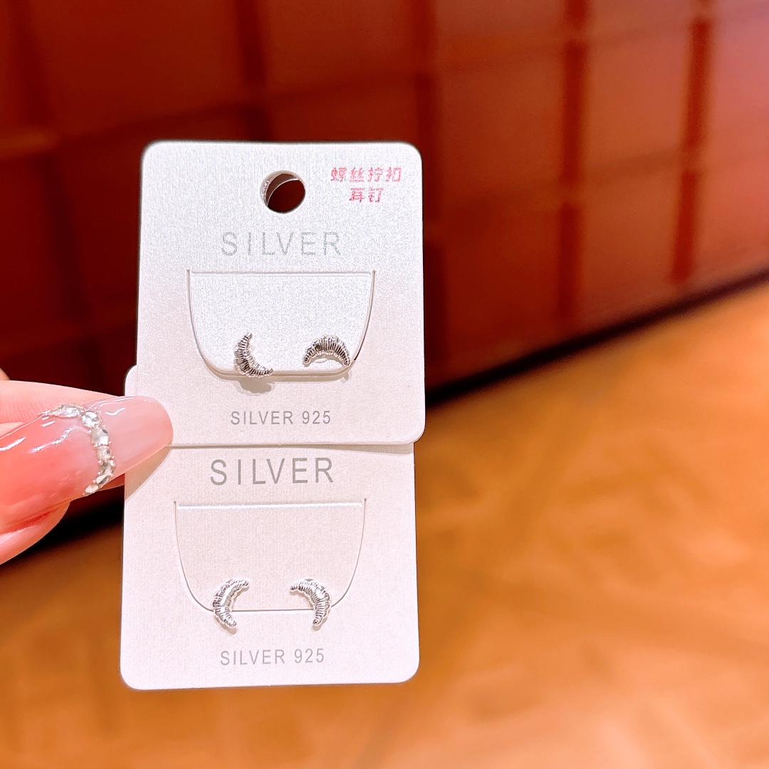 Fine Silver Screw-back Studs Artistic Date Night Silver