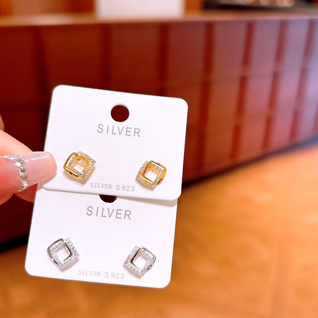 High Polish Silver Earrings Fashion Everyday Wear Gold