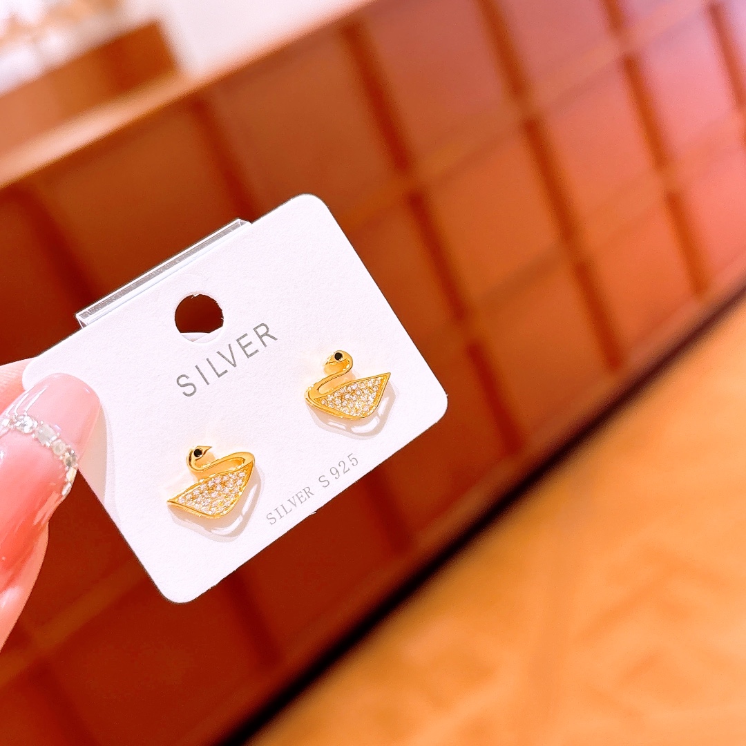 Solid Silver Earrings Artistic Valentine's Day Gold