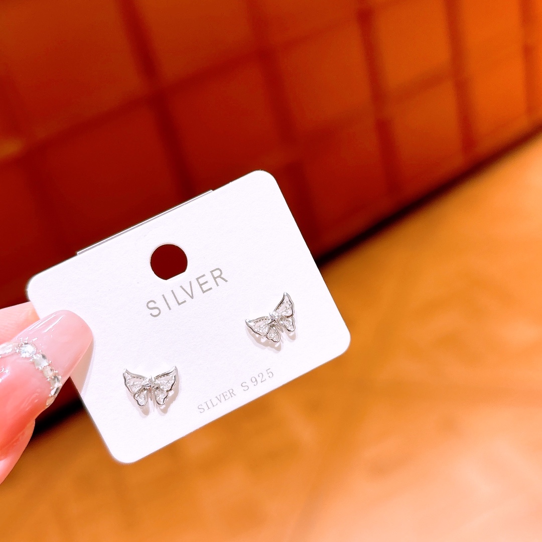 925 Silver Earrings Sweet Wedding Registration Silver