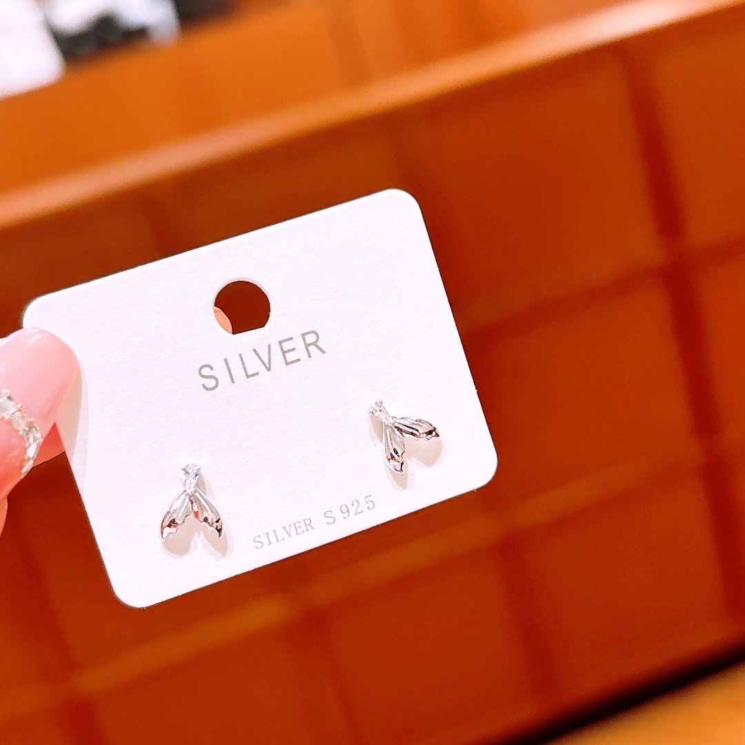 925 Silver Earrings Ins Style Housewarming Silver