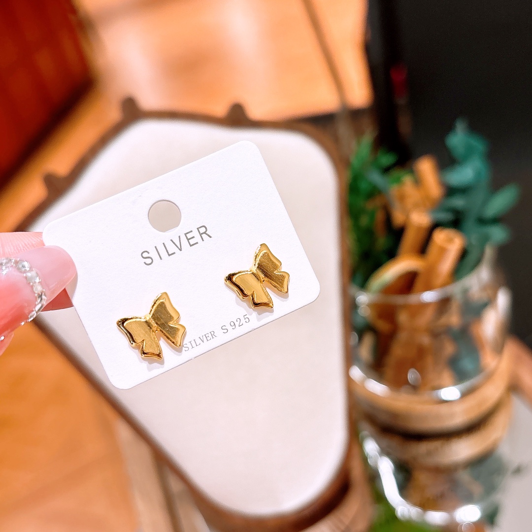 925 Silver Earrings Ins Style Self-love Gold