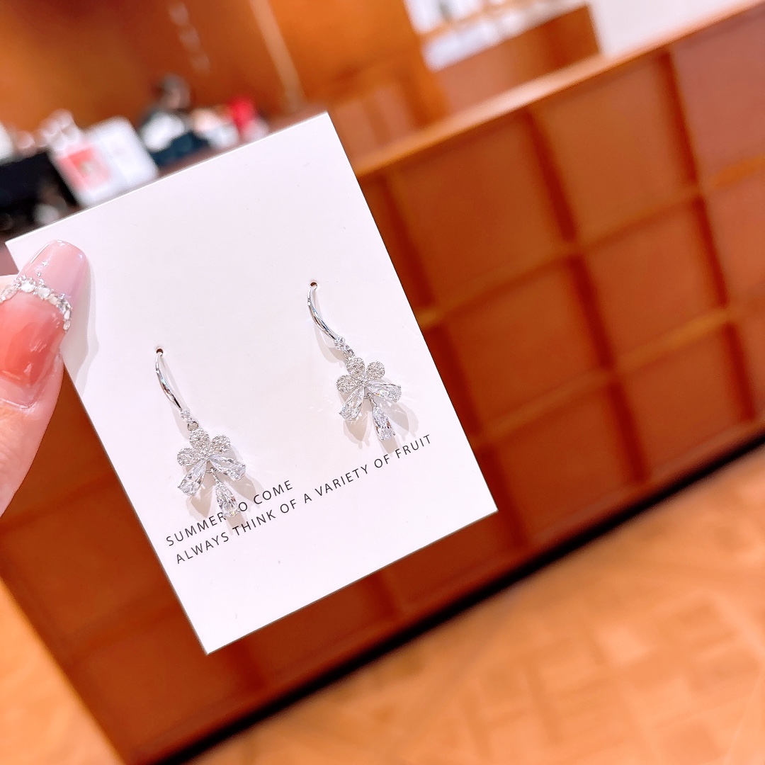 S925 Sterling Silver Drop & Thread Earrings Playful Confession Silver