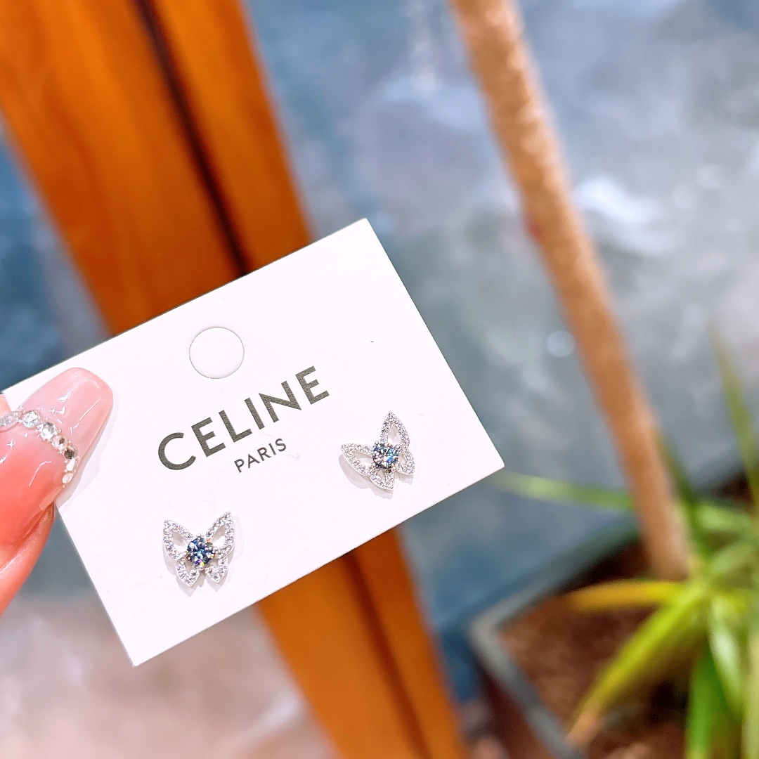 High Polish Silver Moissanite Studs Premium Annual Party Silver