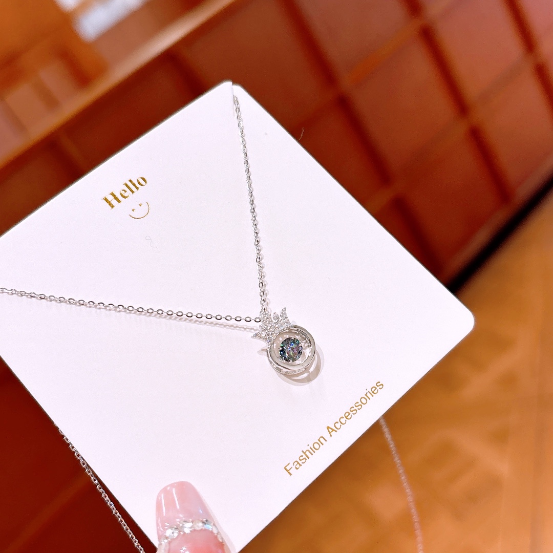 Nickelfreies Silber Moissanit Kette Niedlich Arbeitsplatz Gold