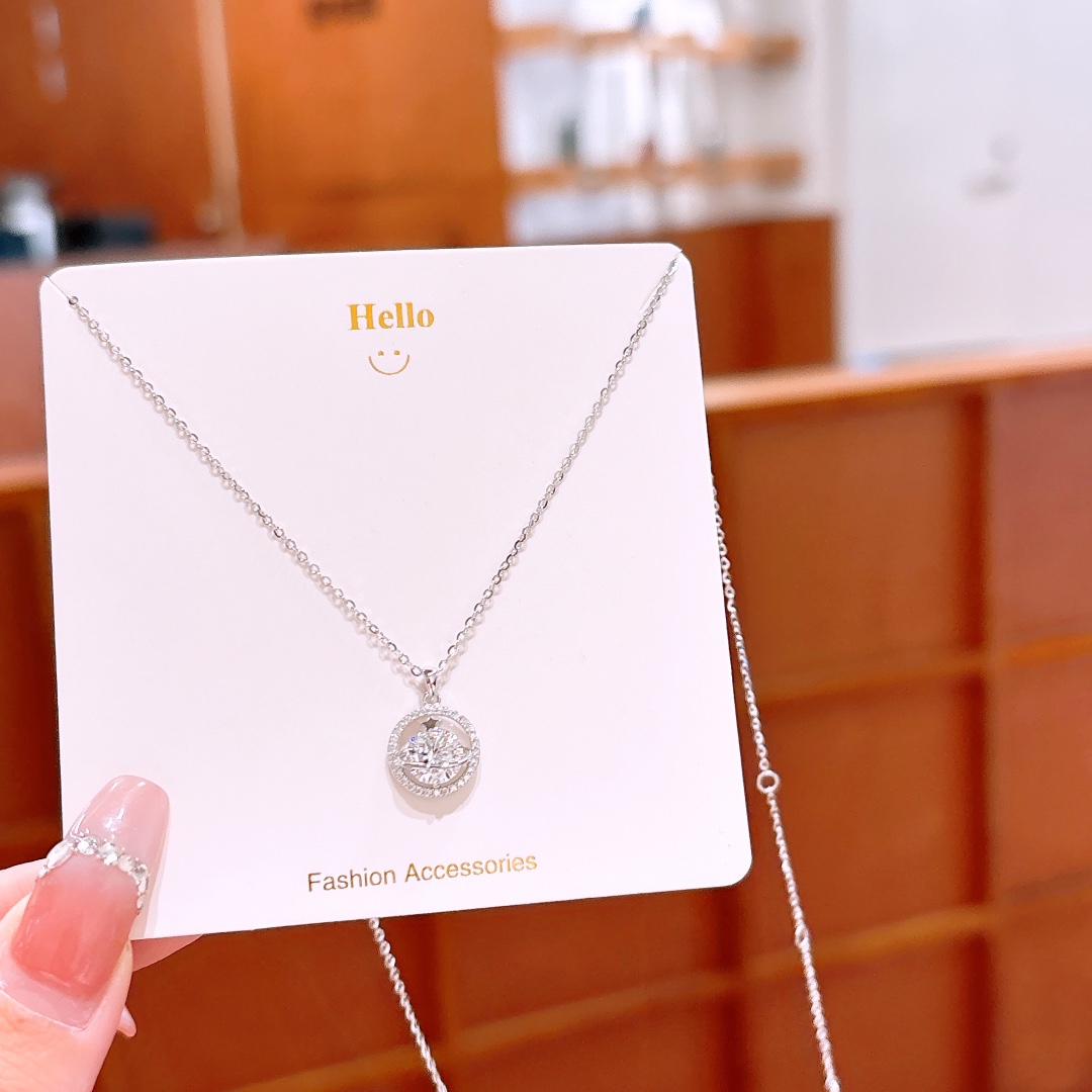 Nickelfreies Silber Moissanit Kette Künstlerisch Jahrestag Silber