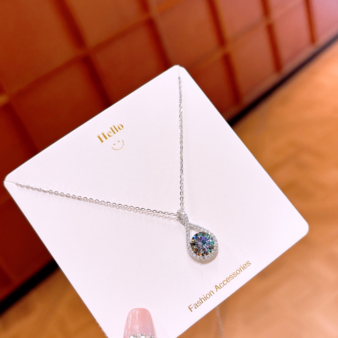 Massivsilber Moissanit Kette Filigran Heiratsantrag Gold