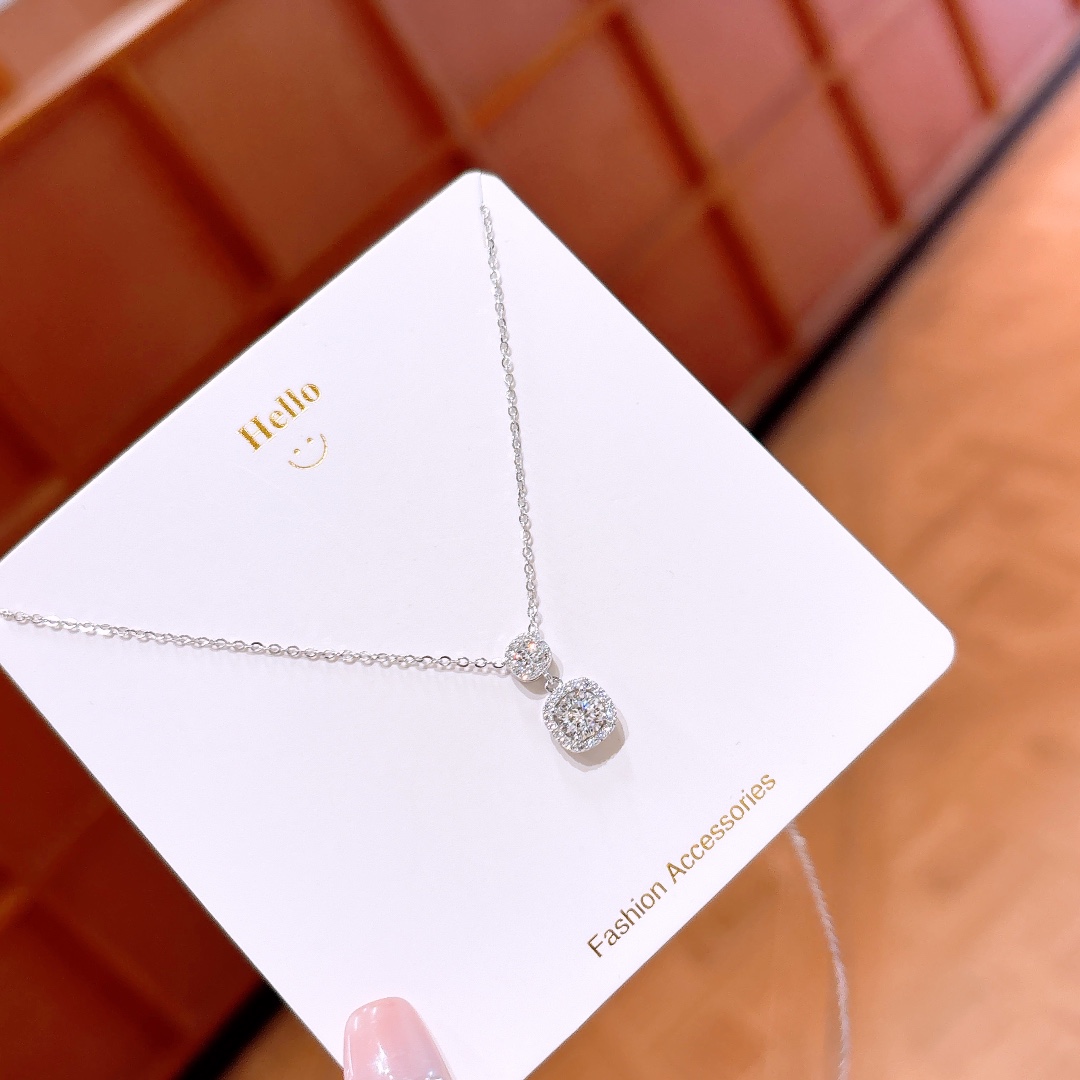 Hypoallergenes Silber Moissanit Kette Mädchenhaft Verabredung Silber