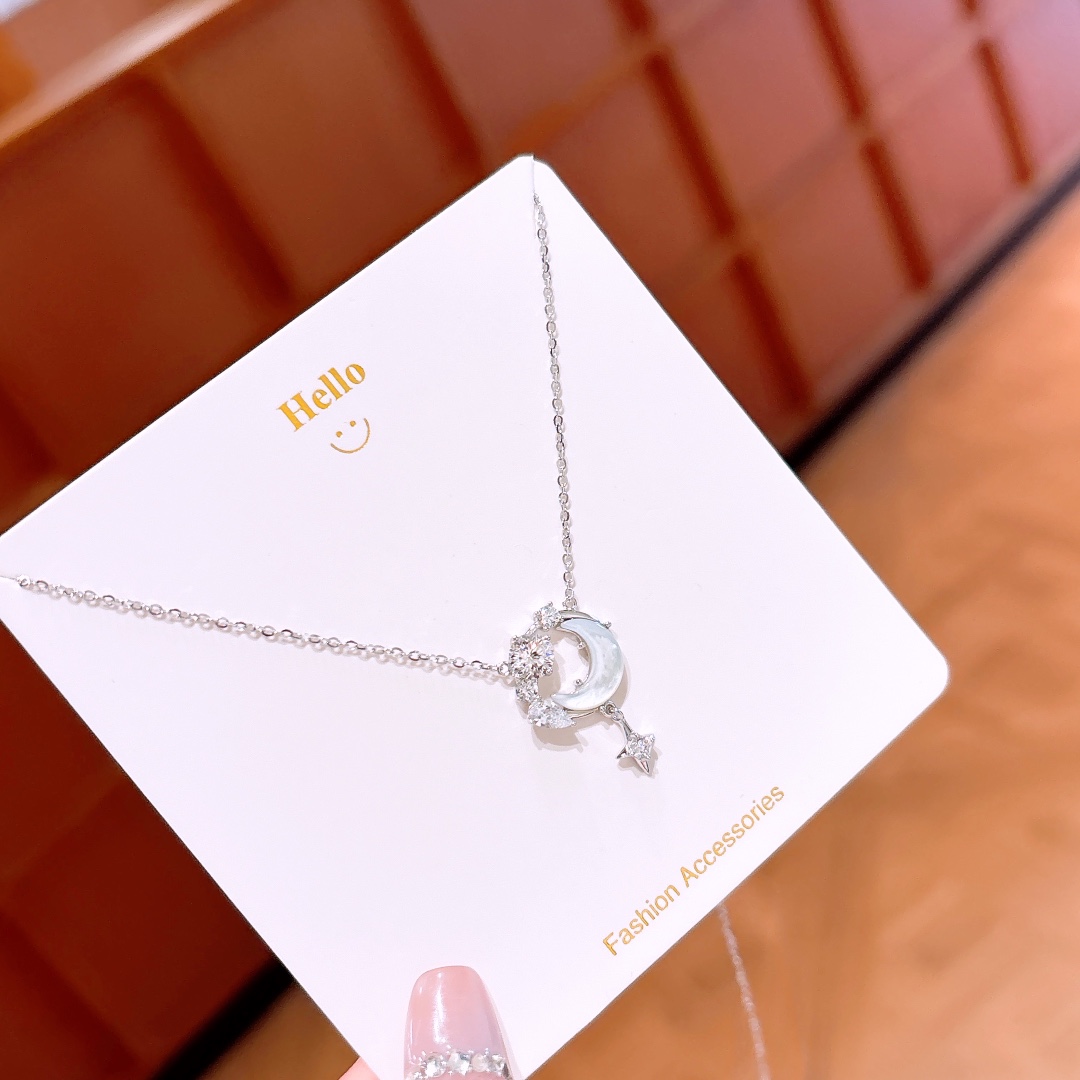 Massivsilber Moissanit Kette Zart Verabredung Silber