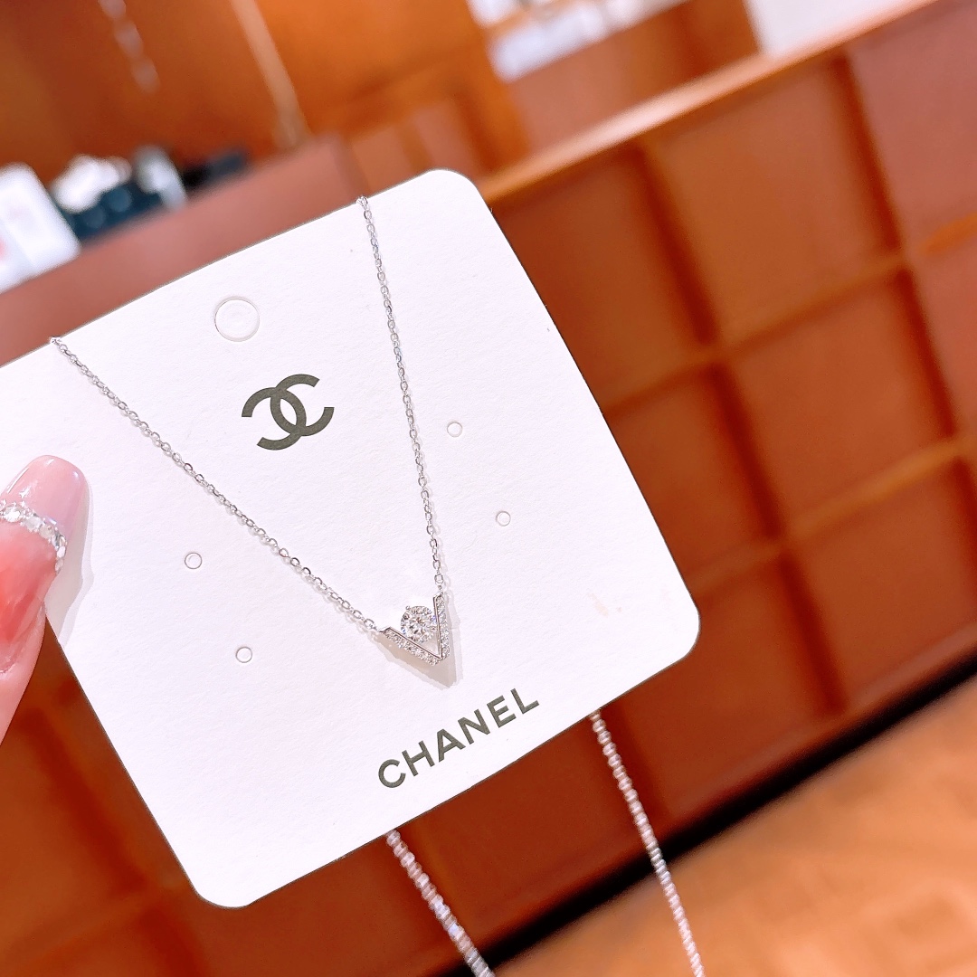 S925 Sterlingsilber Moissanit Kette Niedlich Bankett Silber