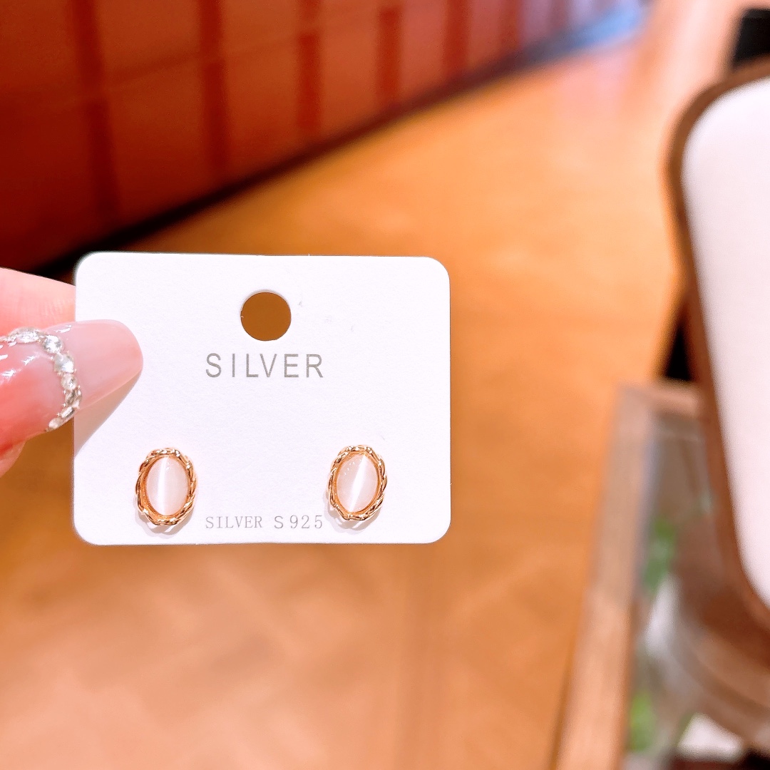 S925 Sterling Silver Earrings Lively Father's Day Silver