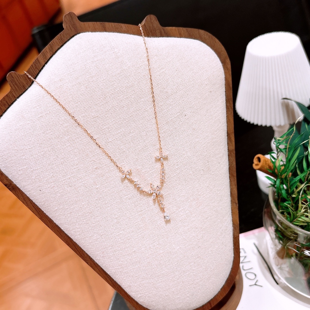 High Polish Silver Necklace Sweet Mother's Birthday Gold