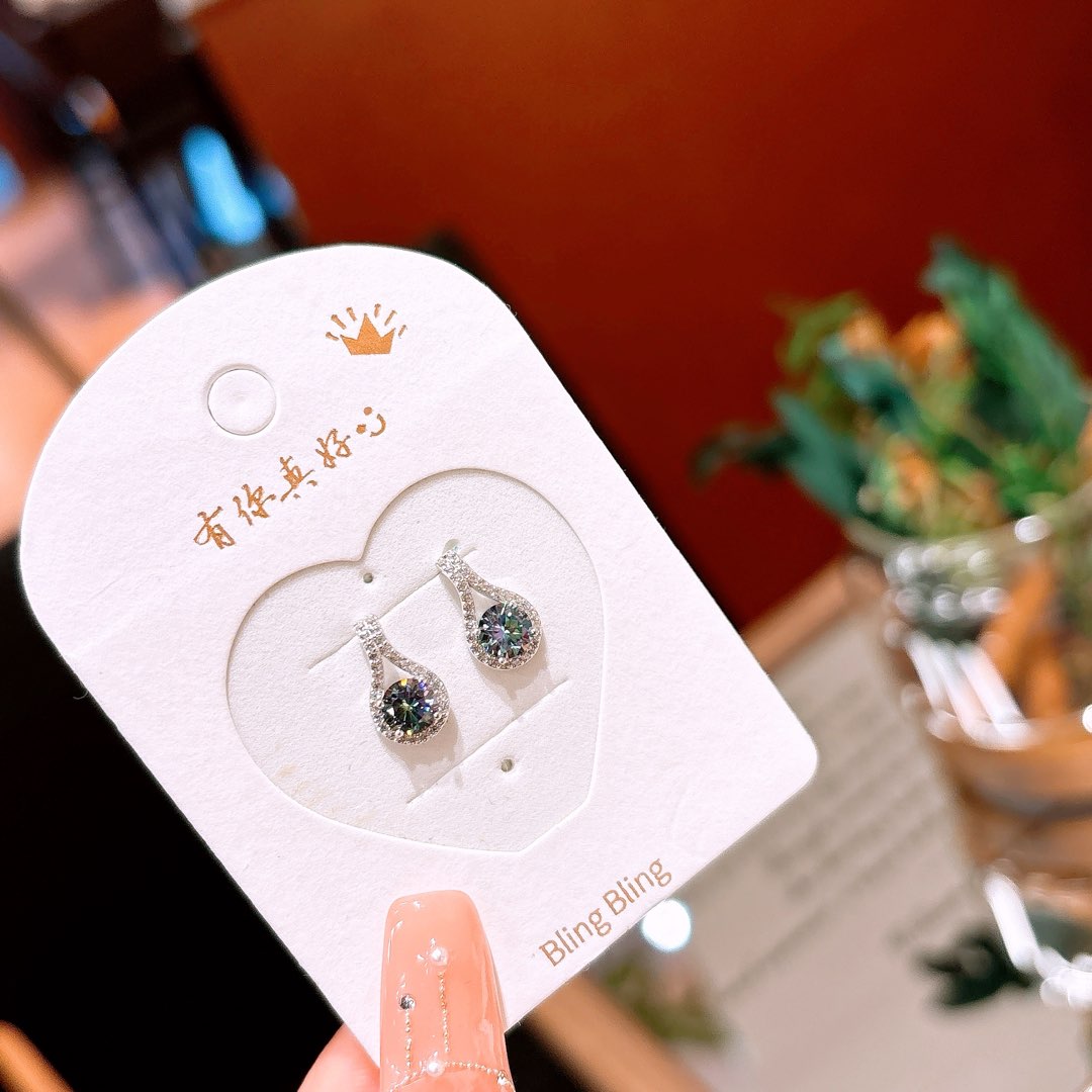 Nickel Free Silver Moissanite Studs Delicate Wedding Favor Gold