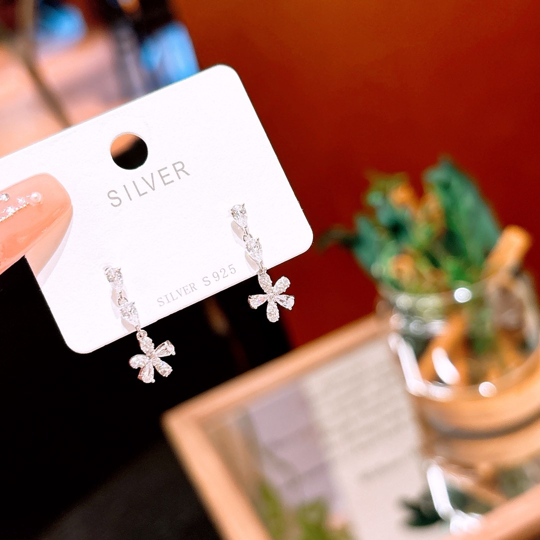 Solid Silver Earrings Korean Style Travel Silver