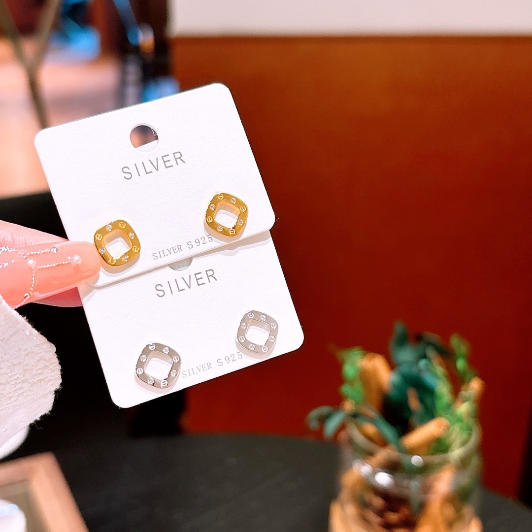 925 Silver Earrings Korean Style Father's Day Silver