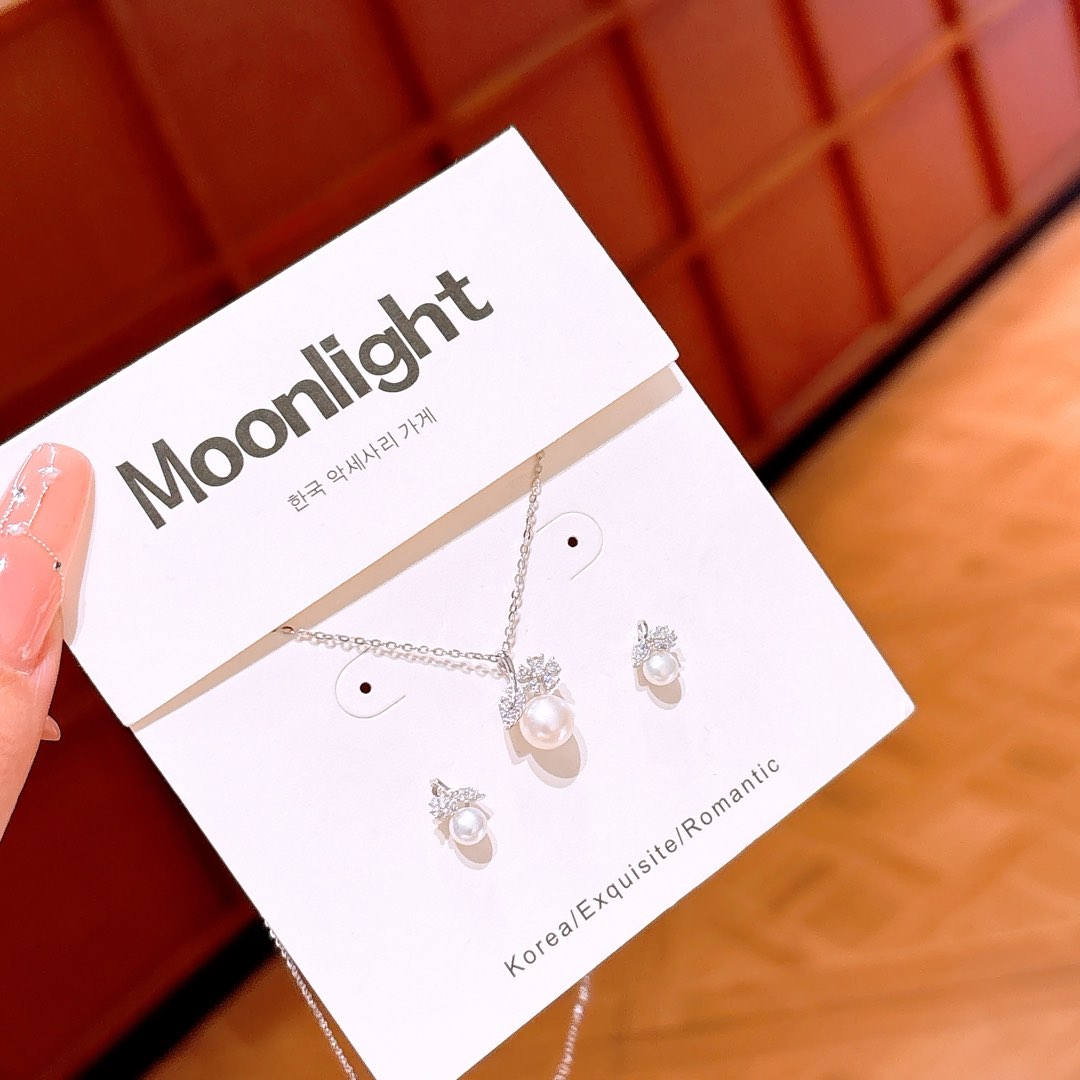 High Polish Silver Earrings & Necklace Set Unique Anniversary Silver