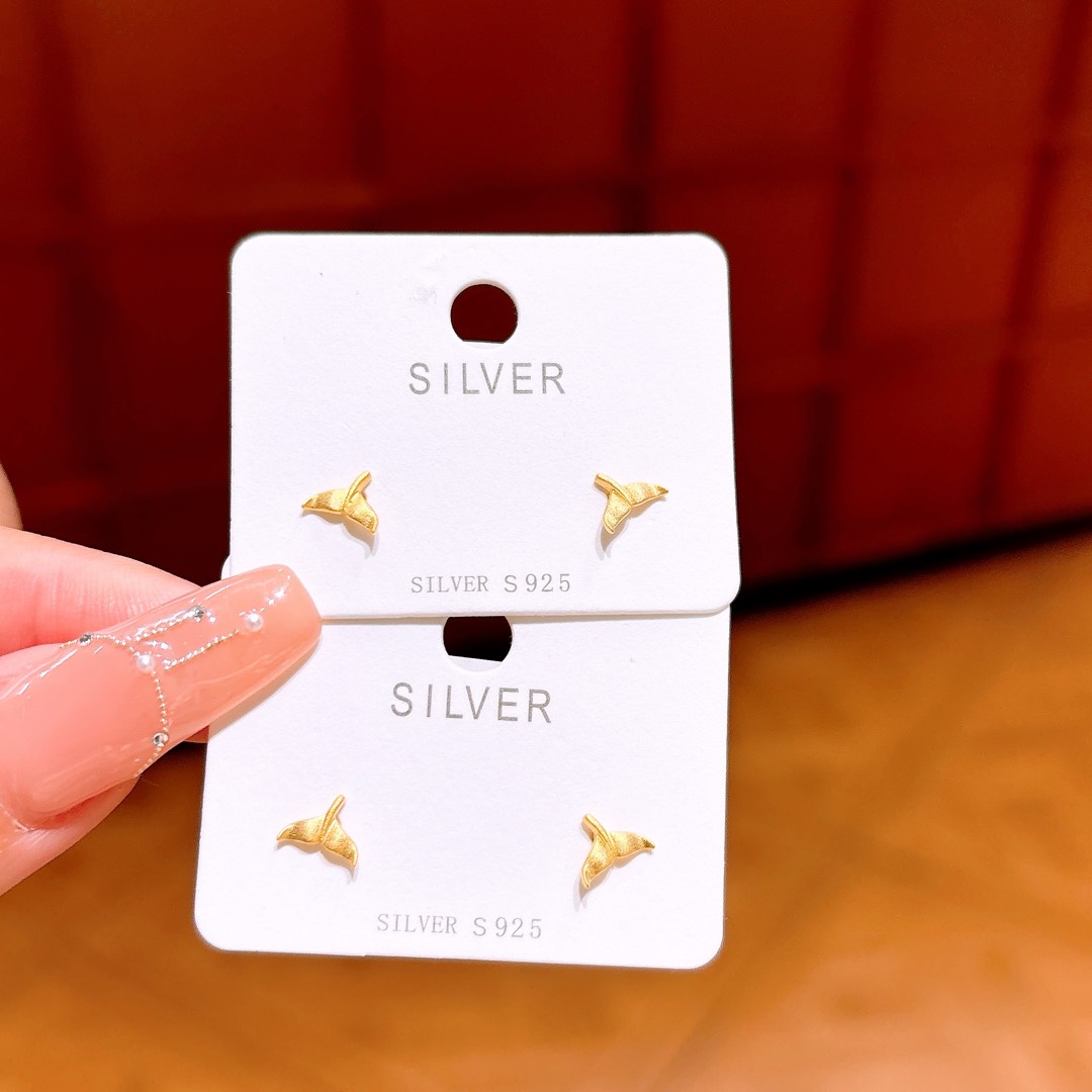 Nickelfreies Silber Ohrringe Instagram-Stil Für mich selbst Gold