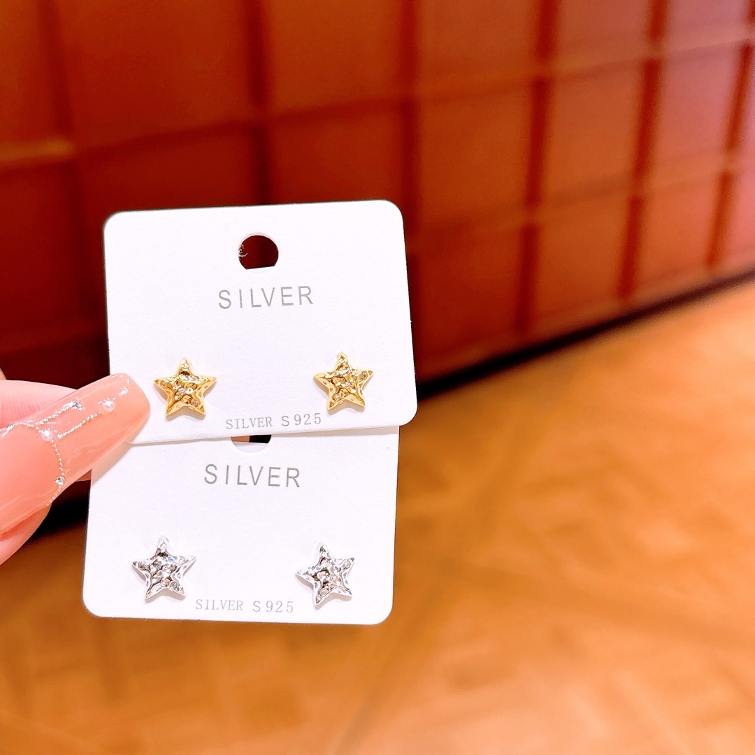 S925 Sterling Silver Earrings Delicate Workplace Gold