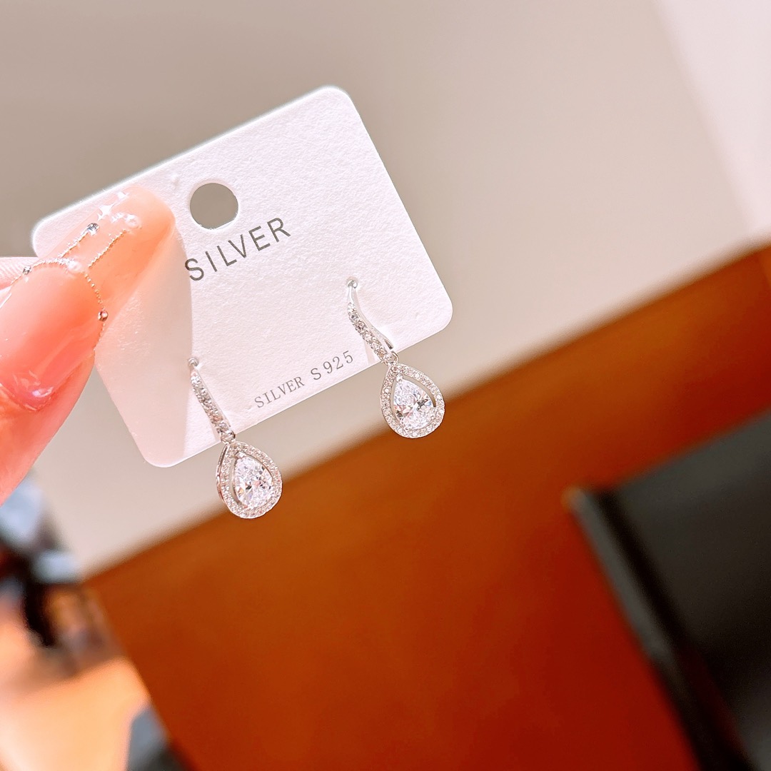 Low Allergy Silver Drop & Thread Earrings Delicate Engagement Gold