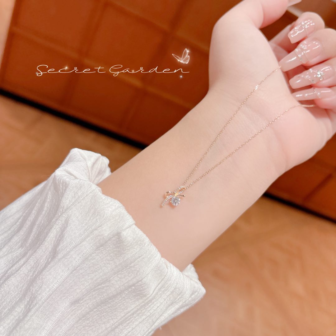 S925 Sterling Silver Necklace Precision Valentine's Day Gold