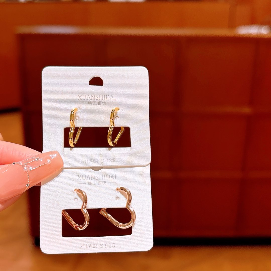 Low Allergy Silver Ear Cuffs Korean Style Date Night Silver