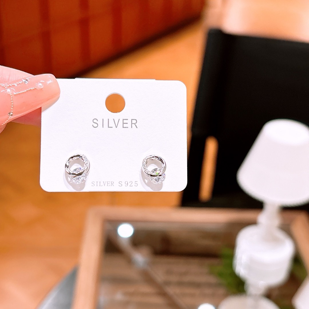 Solid Silver Earrings Sweet Office Silver