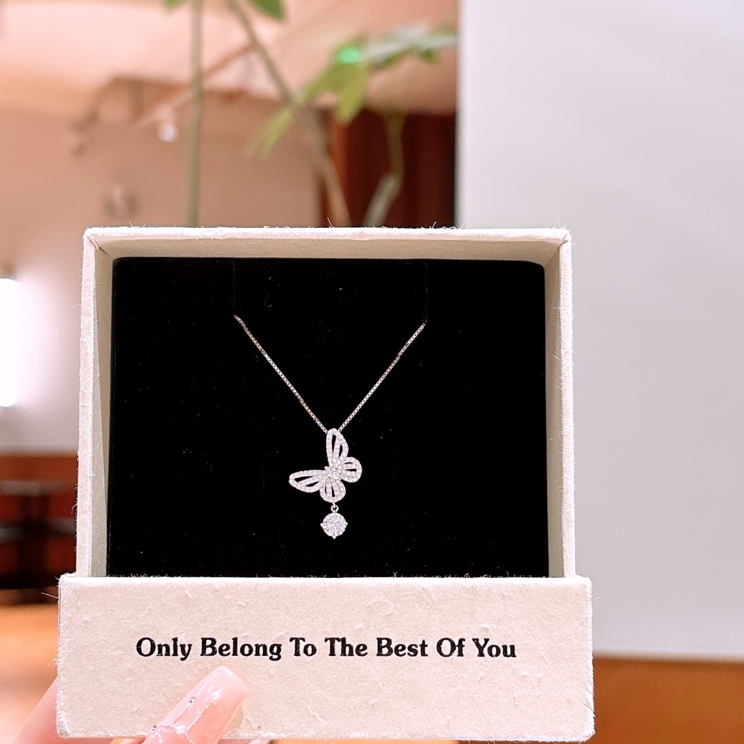 925 Silber Moissanit Kette Französisch Heiratsantrag Gold