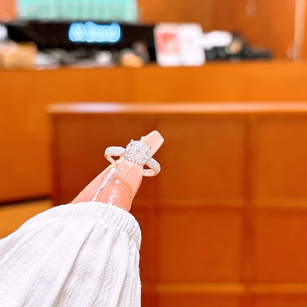 Hypoallergenic Silver Moissanite Ring Ethereal Christmas Silver