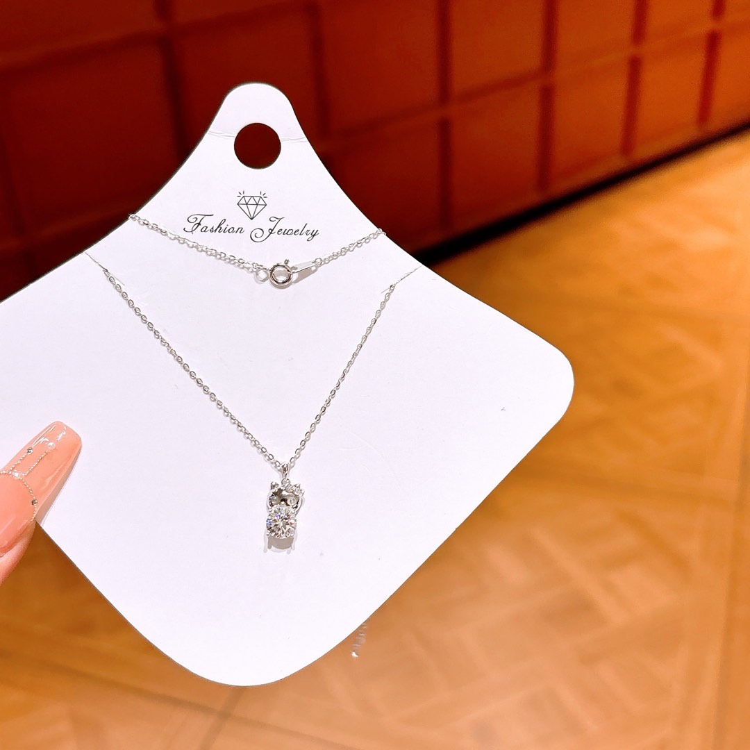 S925 Sterlingsilber Moissanit Kette Ätherisch Neujahr Silber