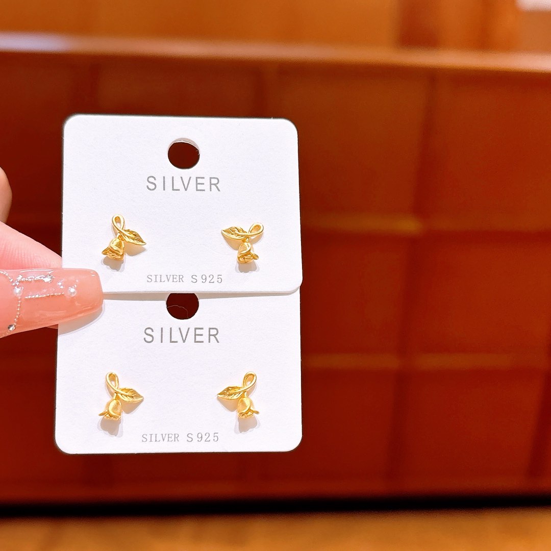 S925 Sterling Silver Earrings Ins Style Travel Silver