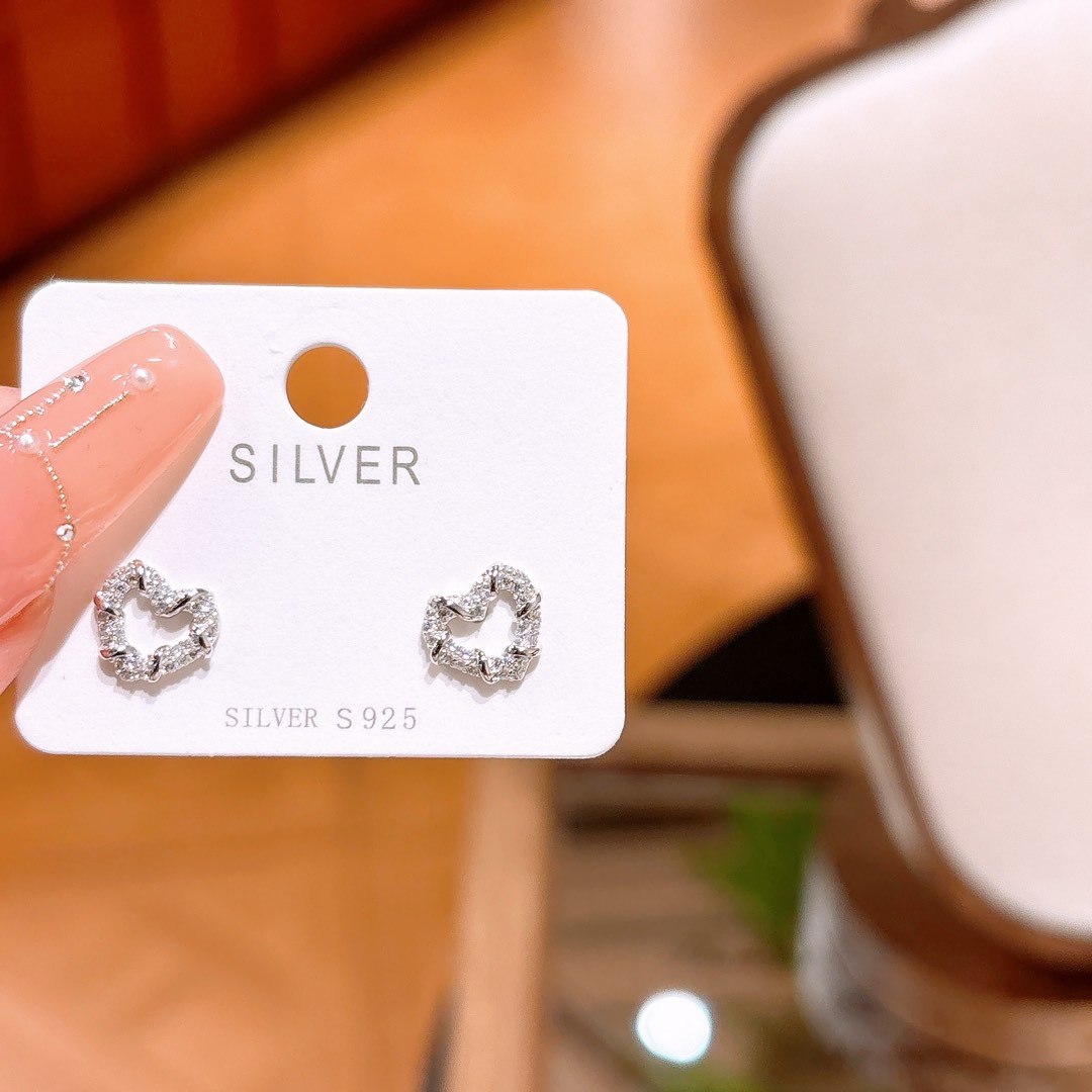 Nickel Free Silver Earrings Ins Style Birthday Gold