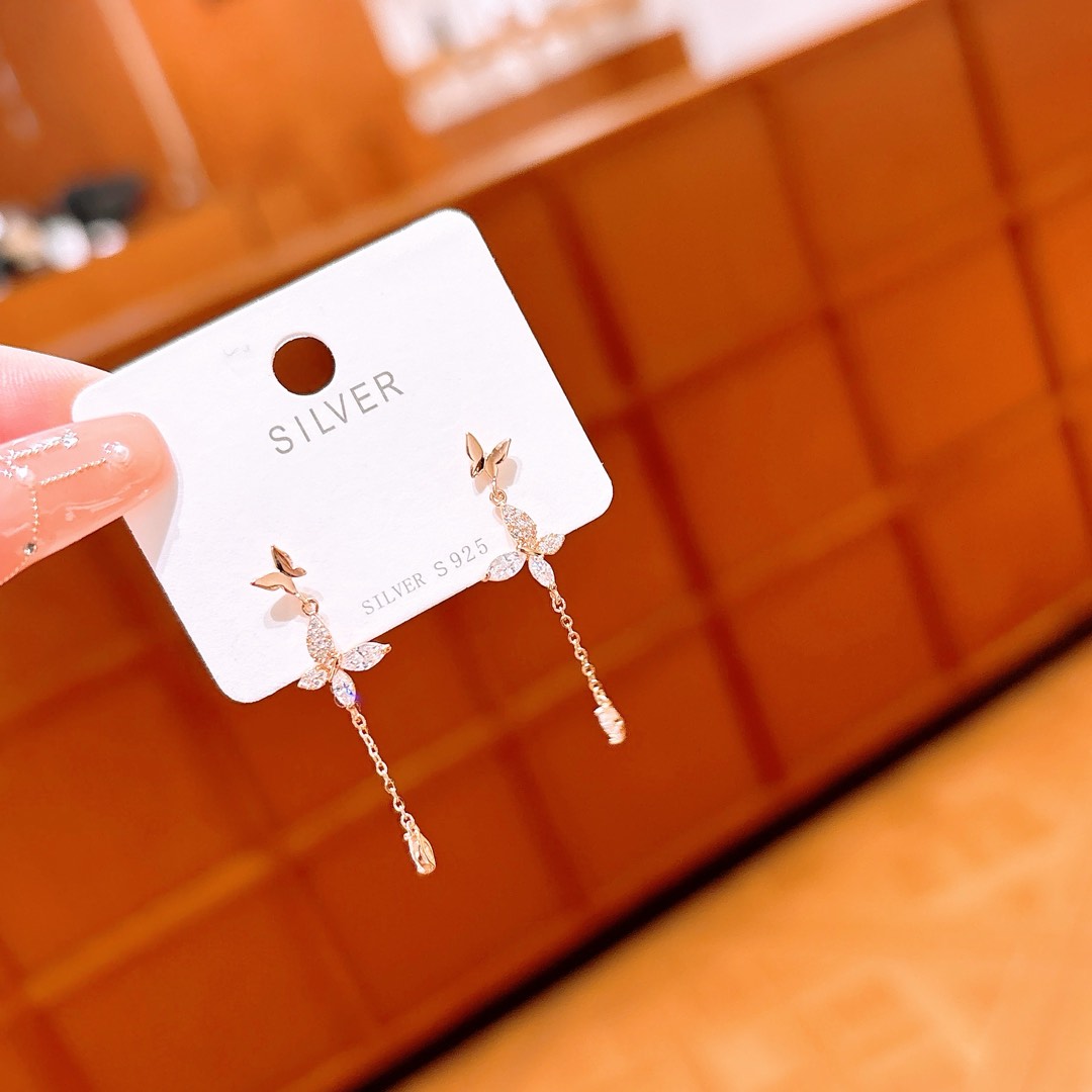 Solid Silver Earrings Sweet Wedding Gold