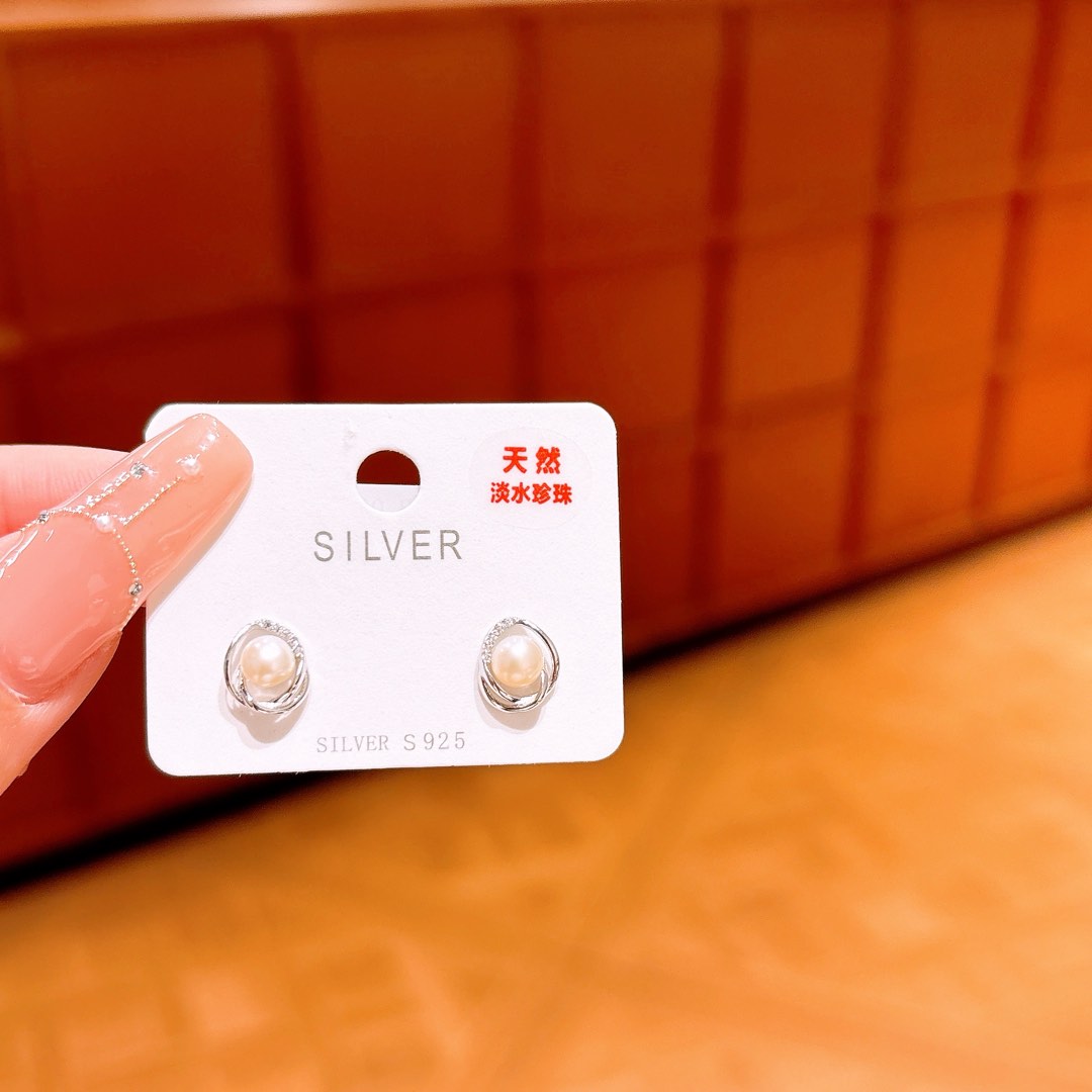 925 Silver Freshwater Pearl Studs Dainty Teacher's Day Gold