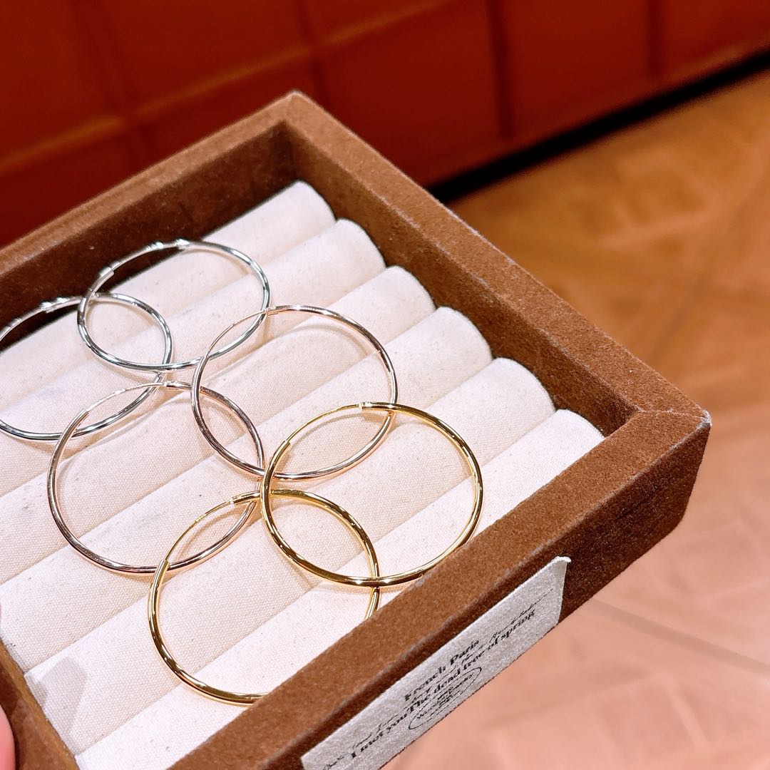 Fine Silver Hoop Earrings Sweet & Cool Annual Party Silver