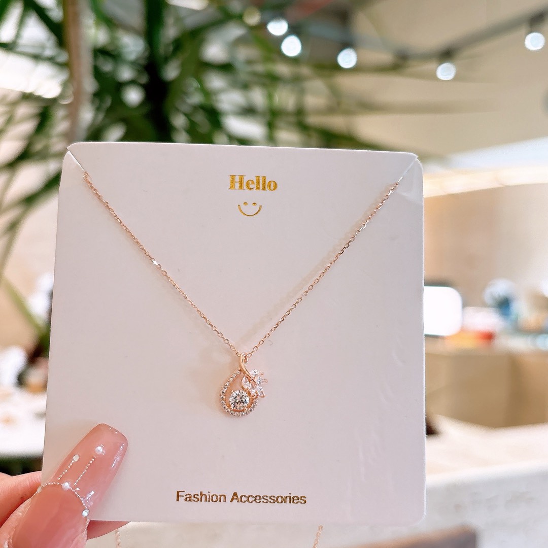 ロマンチックニッケル無添加銀ネックレスゴールド 母の日