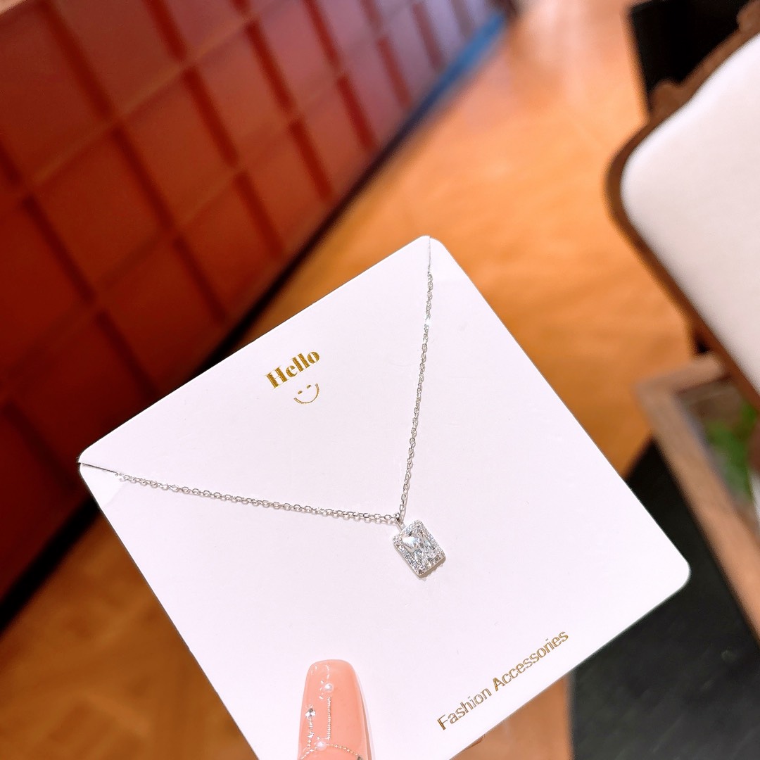 Solid Silver Necklace Fashion Graduation Gold