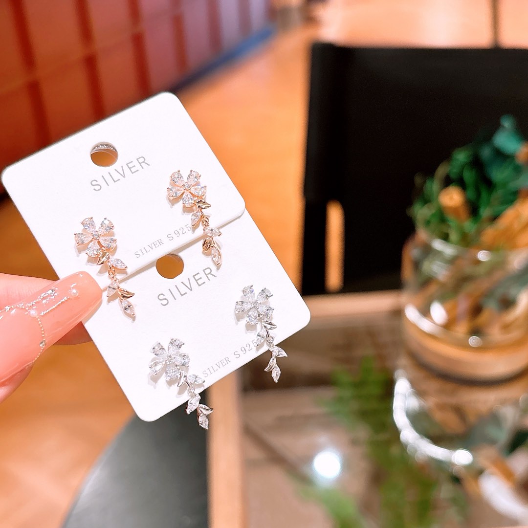 Nickel Free Silver Earrings Romantic Mother's Birthday Gold