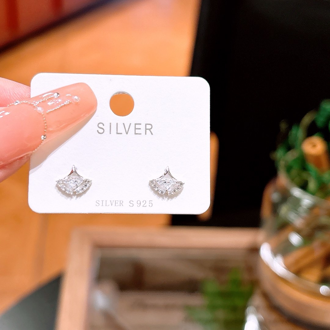 Solid Silver Earrings Cute Date Night Gold