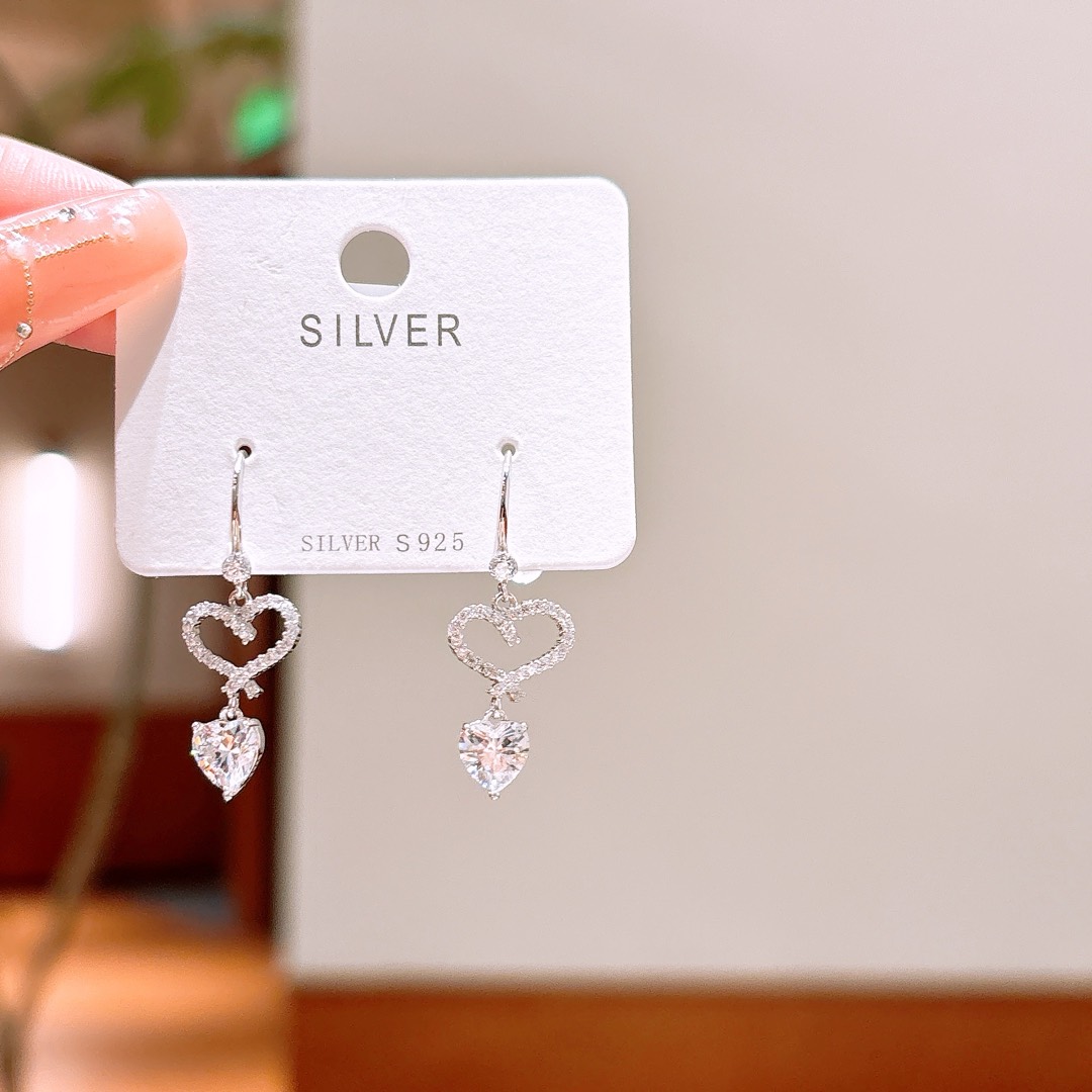 甘辛ニッケル無添加銀ドロップ＆スレッドイヤリングゴールド デート