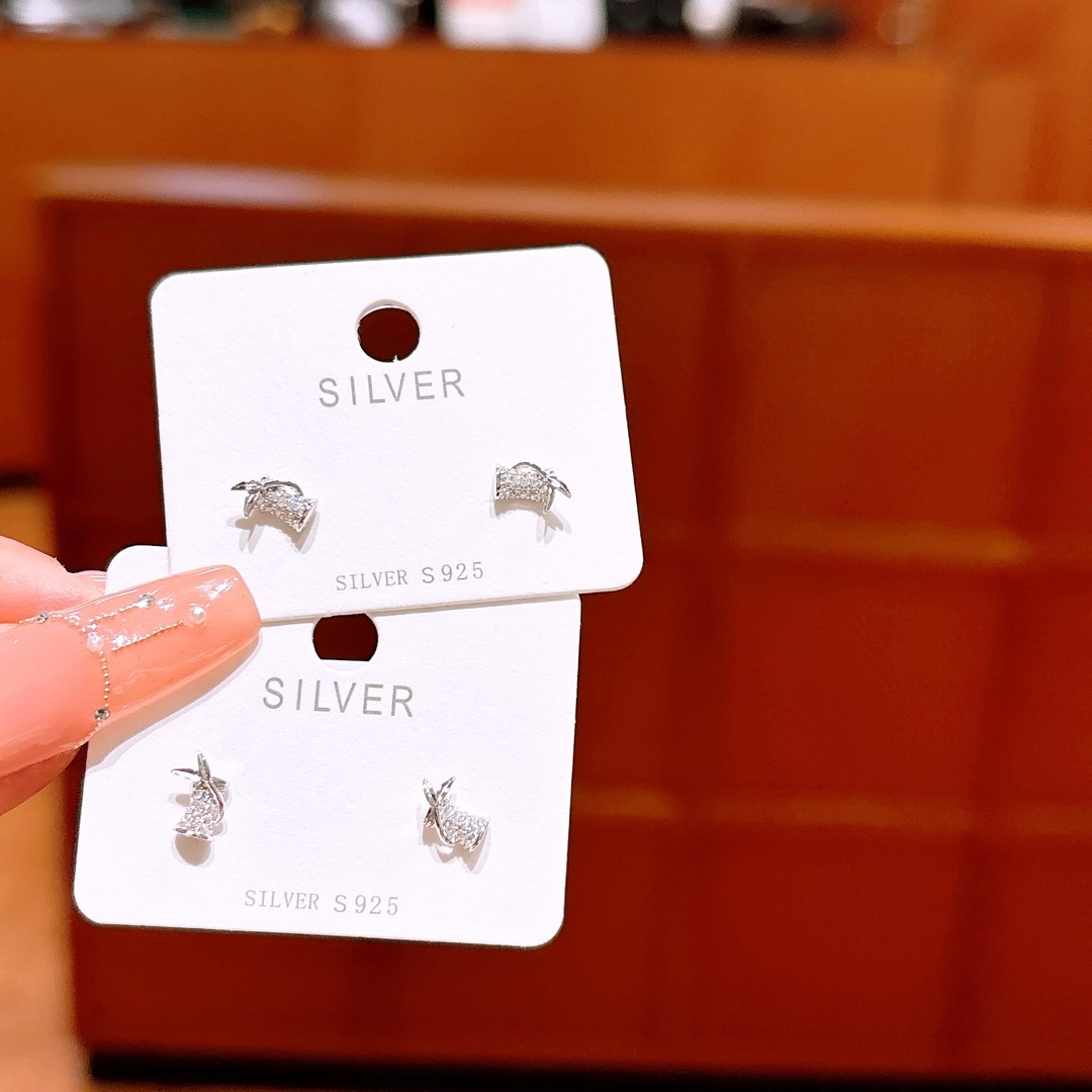 High Polish Silver Earrings Pure Mother's Birthday Gold